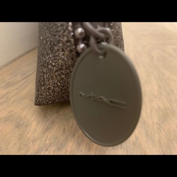 MAC Cosmetics Metallic Gray Silver glitter cosmetics bag x2 - Picture 2 of 2